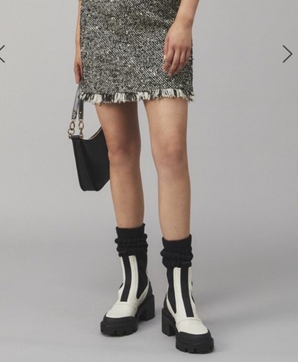 NEW Tory Burch Women's Lug Sole Chelsea Boots White Black Size 8.5 $428